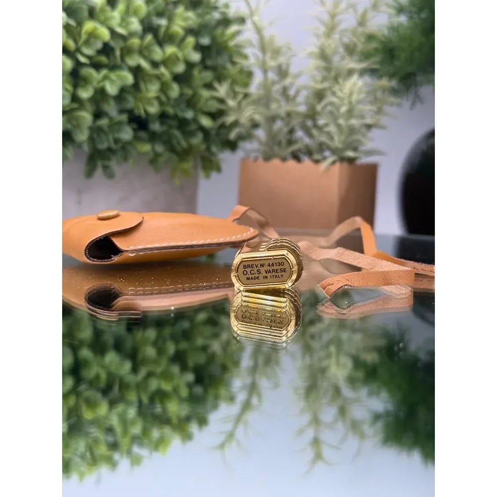 Gucci Gold Tone three-dial combination lock padlock with case & COA